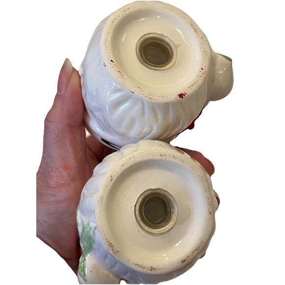 VTG Side Eye Santa Claus Salt & Pepper Shaker Set Hallmark Earthenware Orig Box - Picture 6 of 8